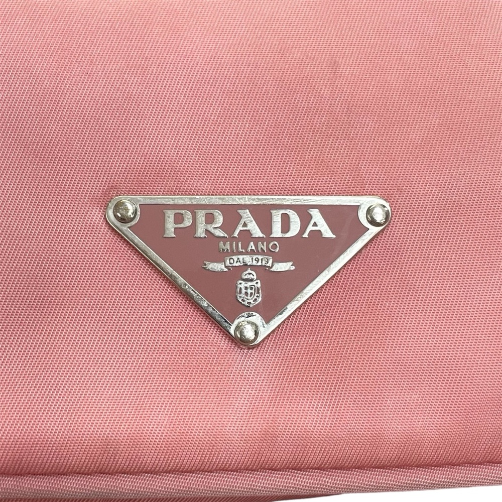 Vintage Prada Tessuto Sirio Baby Pink Nylon Shoulder Boat Bag - Picture 3 of 11